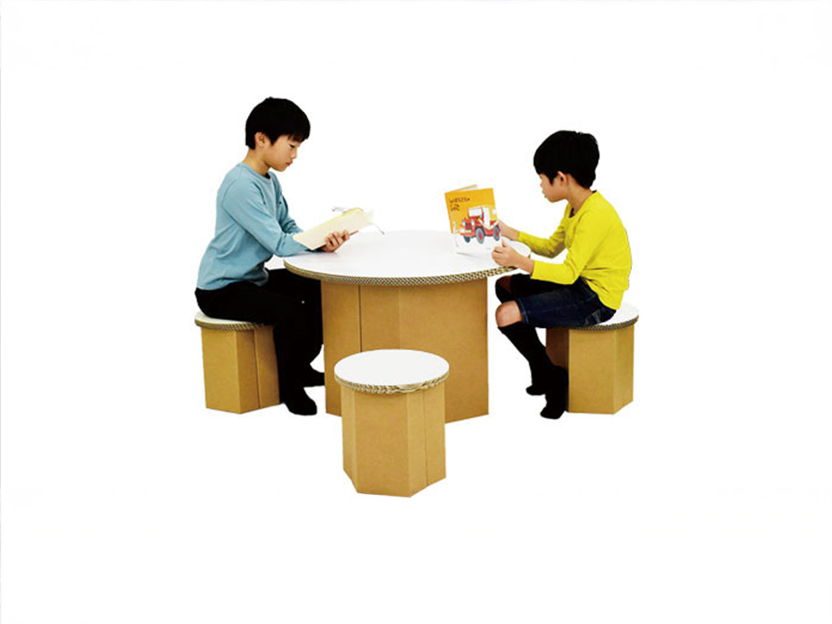 まあるいテーブルチェアセット（テーブル1個＋チェア3個）の画像5